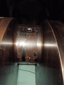 Onsite repair of damaged crankshaft of Yanmar 8N280L