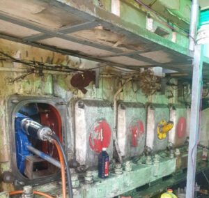 Onsite repair of damaged crankshaft of Wartsila 6R32