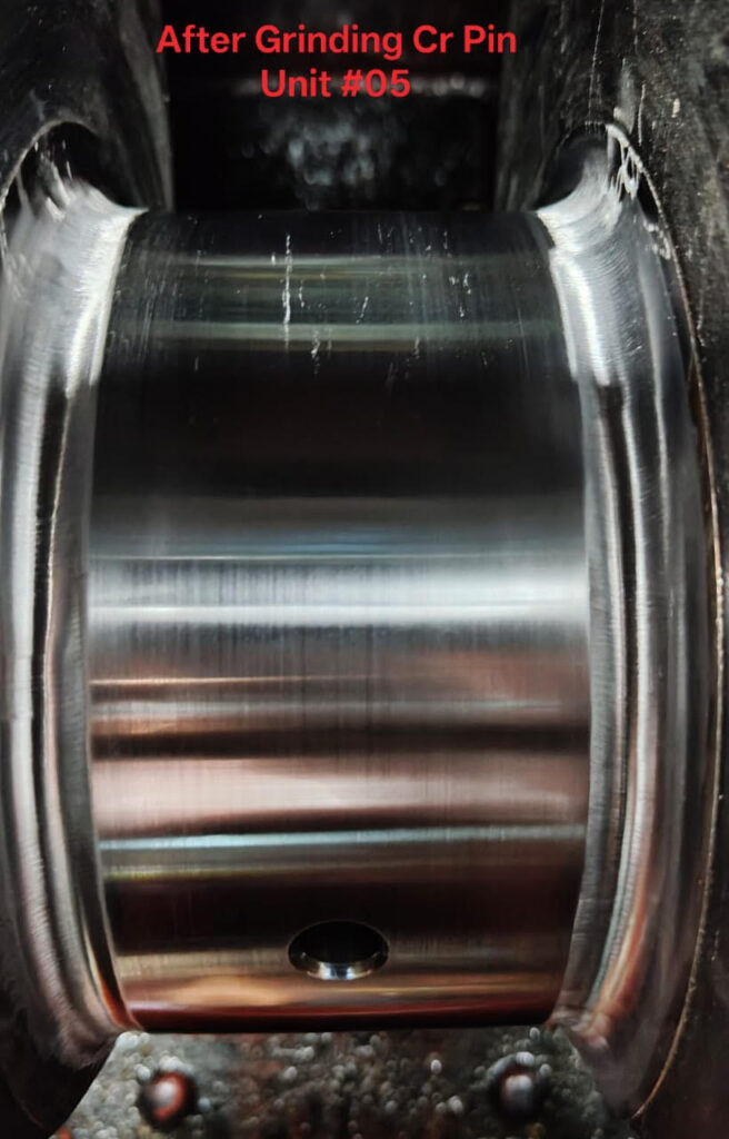 Crankpin after Grinding and polishing Daihatsu 6DK-20 engine