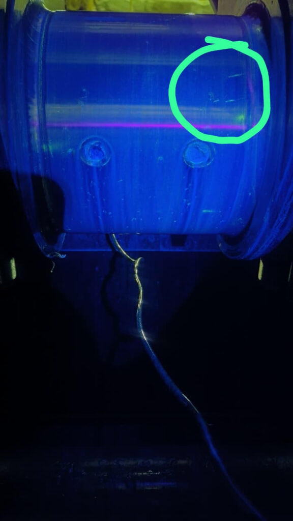 Caterpillar 3616 crankpin crack detection test
