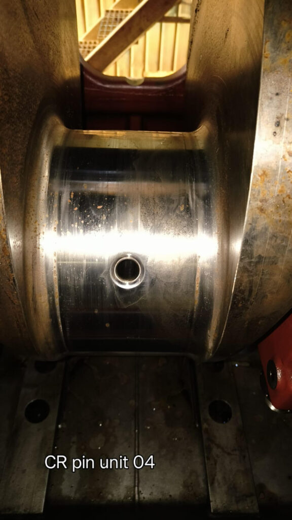 Damaged Crankpin Before Grinding Repair