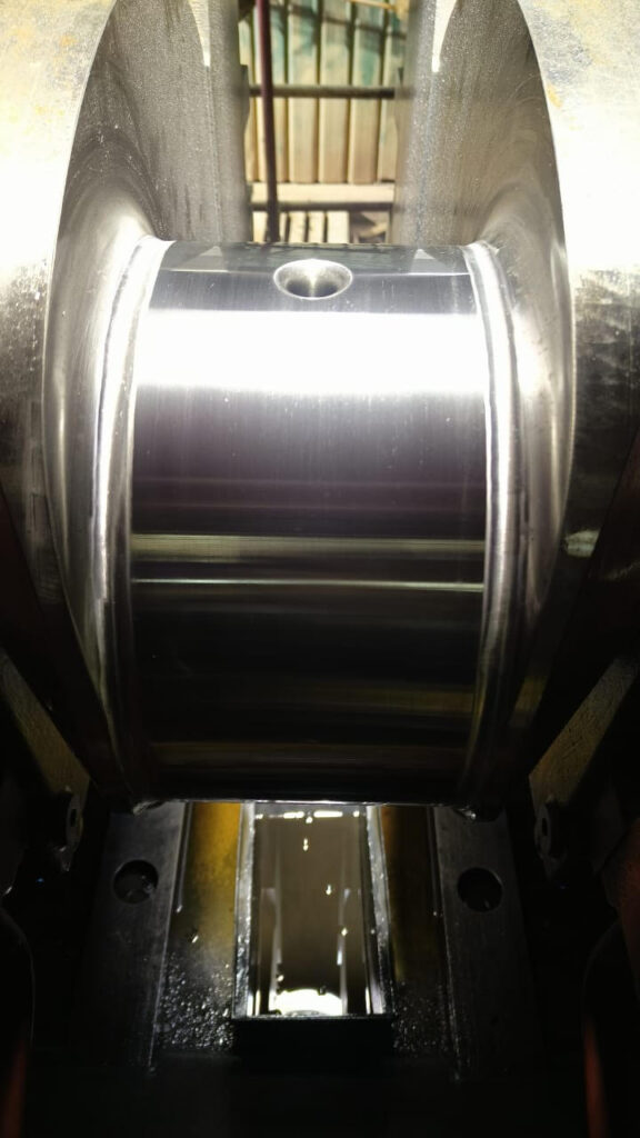 Crankpin after grinding and polishing