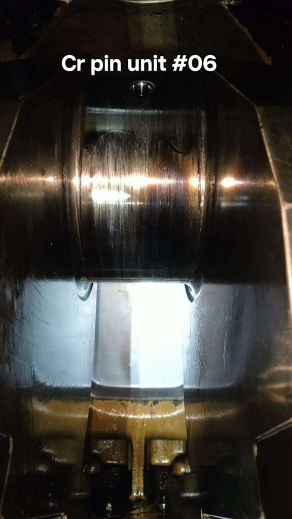 Line Marks on Crankpin Surface—Bergen B32:40L8P Engine Crankshaft